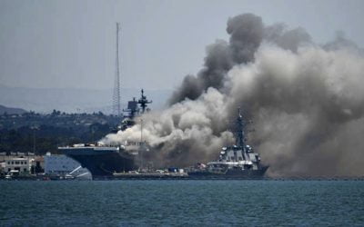 USA | At least 21 injured due to explosion and fire on a warship | VIDEO