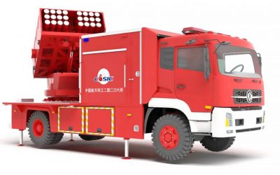 Fire-extinguishing rocket system to fight skyscraper fires