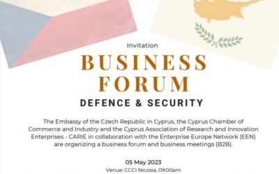 Επιχειρηματικό Φόρουμ Κύπρου – Τσεχίας | Ανάπτυξη συνεργασιών στον Τομέα της Ασφάλειας και της Αμυντικής Βιομηχανίας
